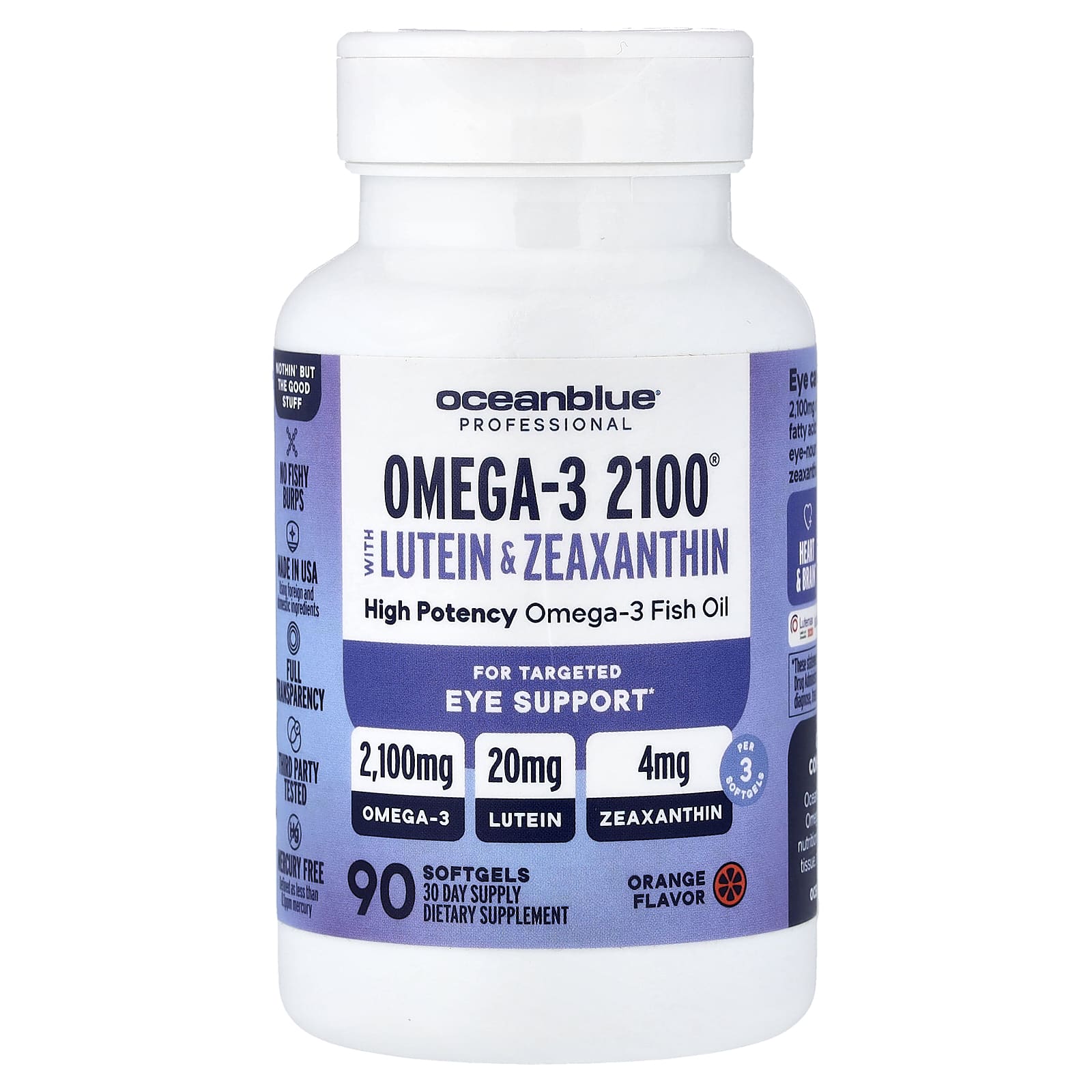 Omega-3 2100® with Lutein & Zeaxanthin, Orange, 90 Softgels