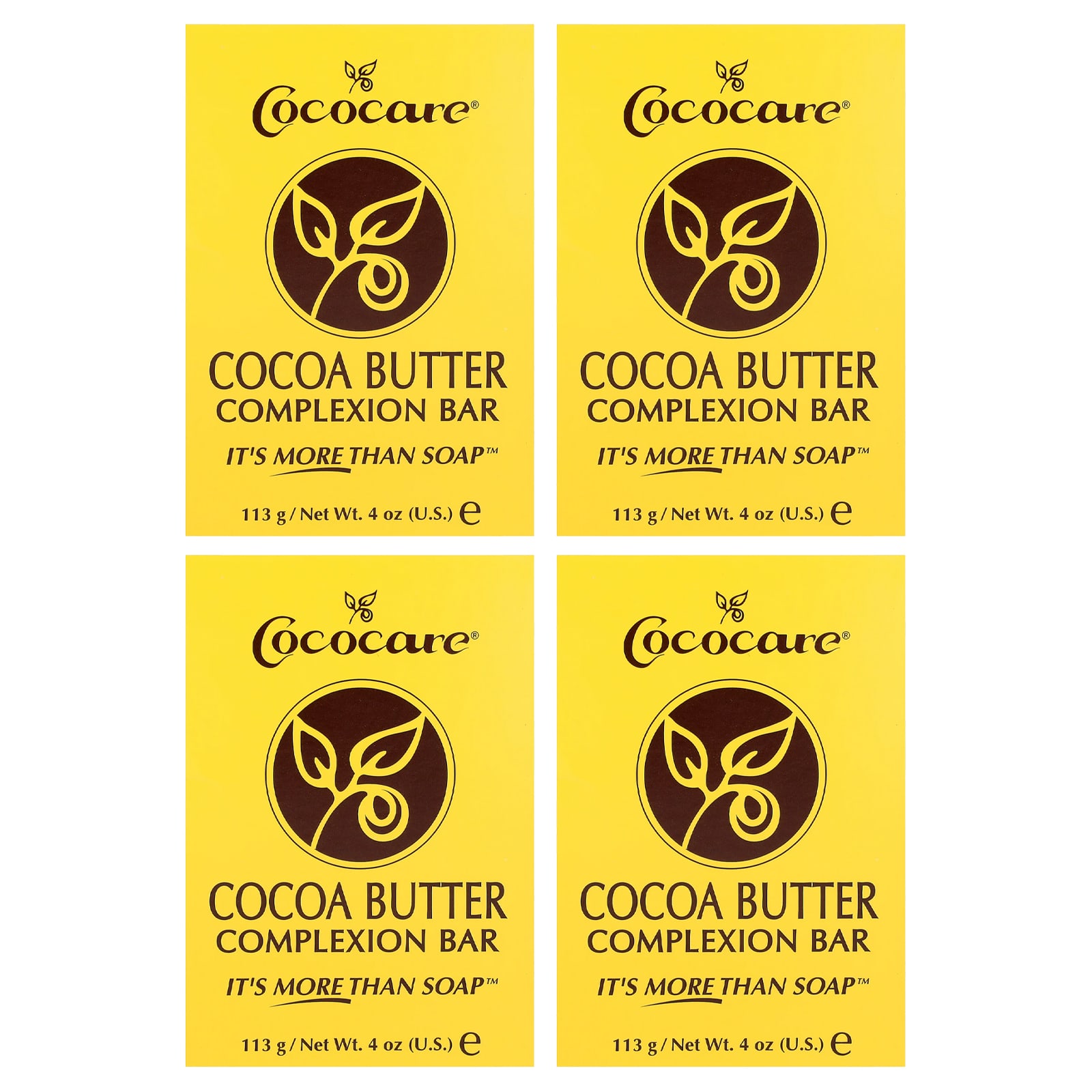 Cocoa Butter Complexion Bar Soap, 4 Pack, 4 oz (113 g) Each