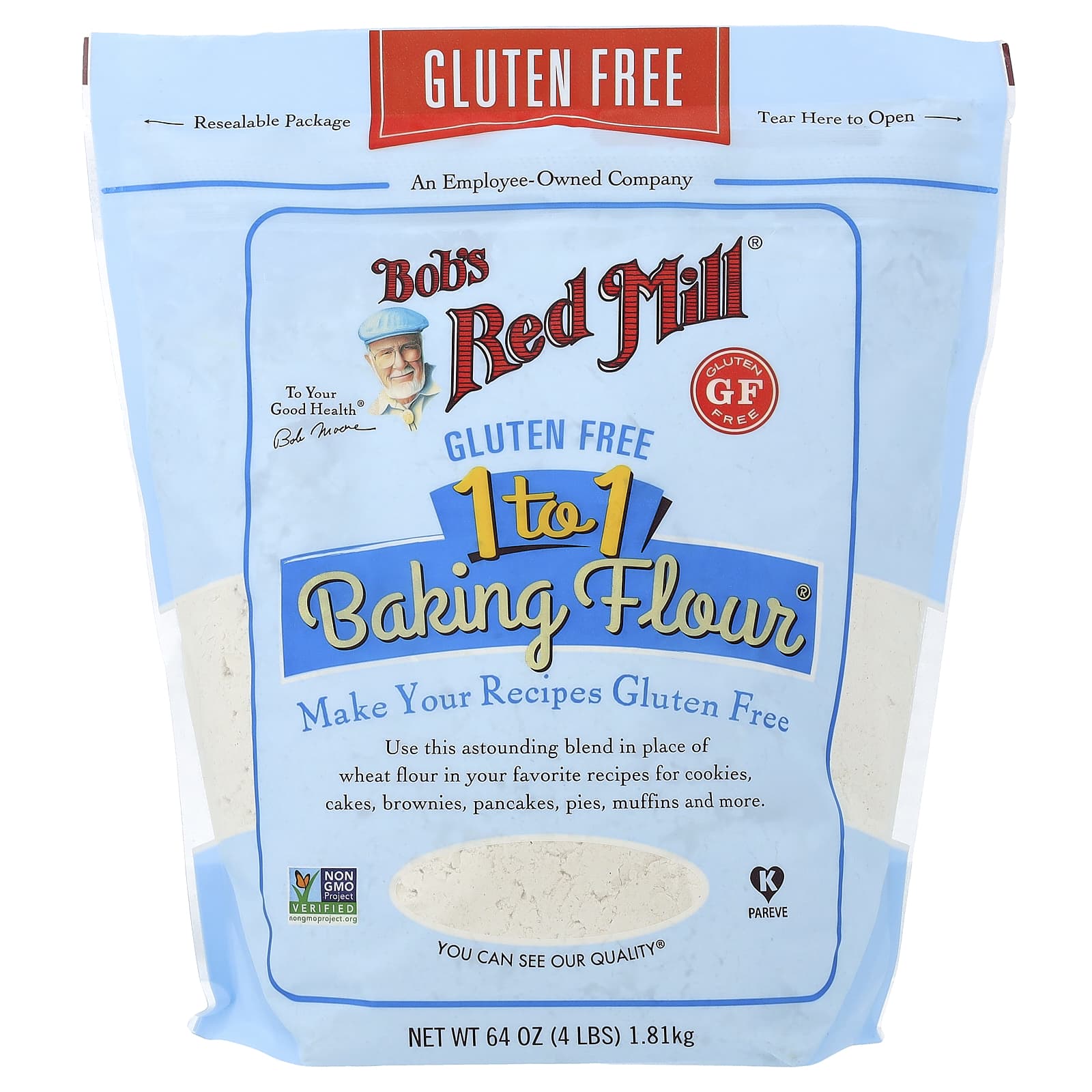 1 to 1 Baking Flour без глютена, 64 oz (1.81 kg)