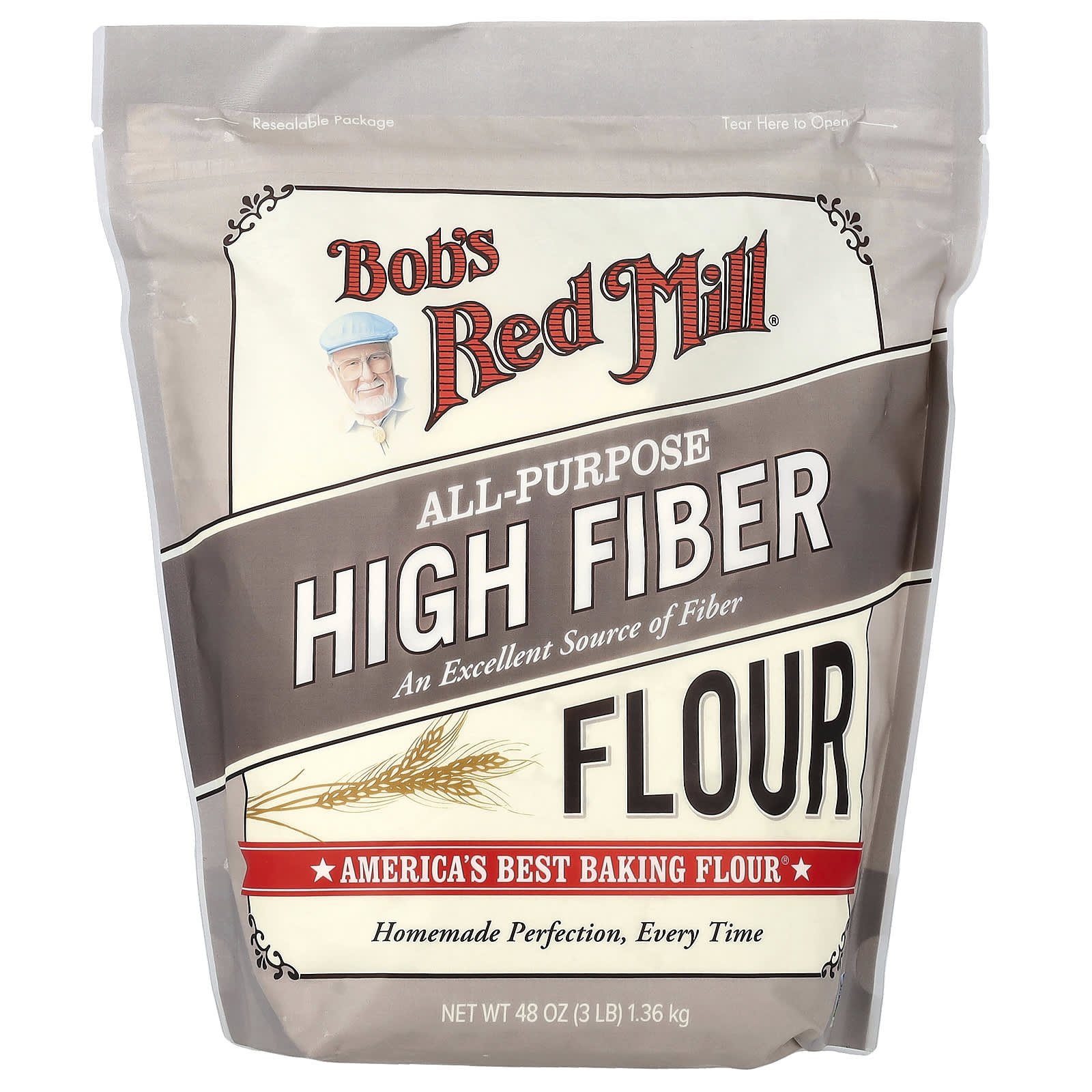All-Purpose High Fiber Flour, 48 oz (1.36 kg)
