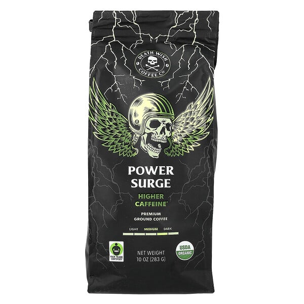 Death Wish Coffee кофе молотый Power Surge, Medium Dark, Higher Caffeine, 10 oz (283 g)