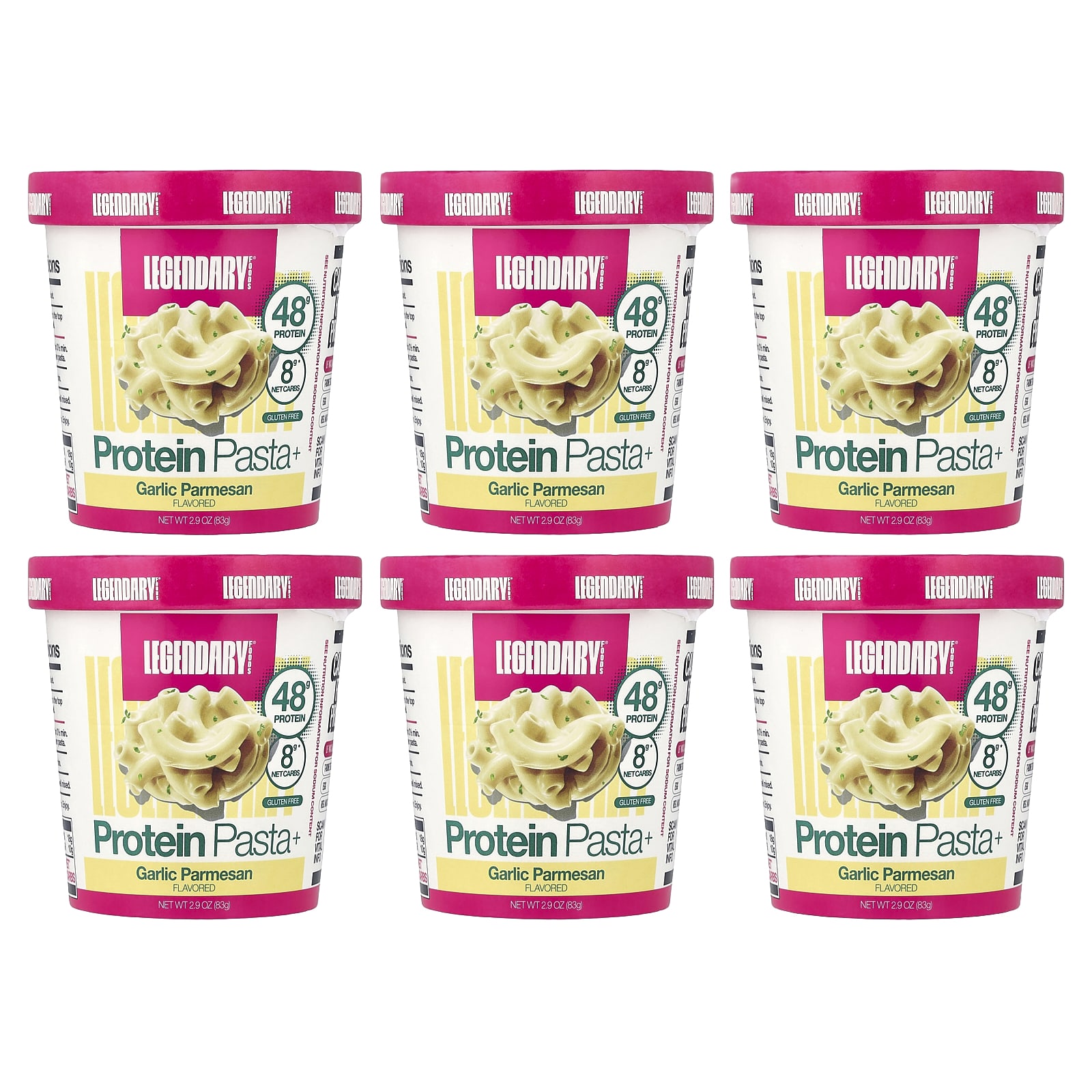 Protein Pasta+, Garlic Parmesan, 6 Count, 2.9 oz (83 g) Each