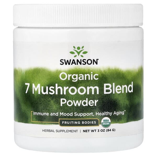Порошок Swanson Vitamins Organic 7 Mushroom Blend, 3 oz (84 g)