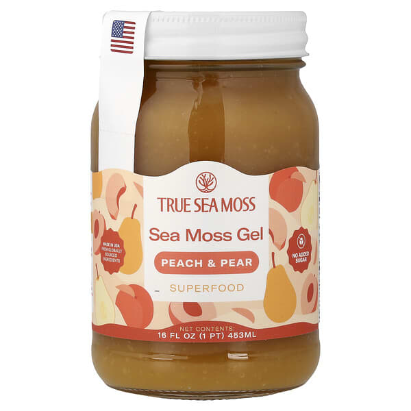 Sea Moss Gel Superfood, Peach & Pear, 16 fl oz (453 ml)