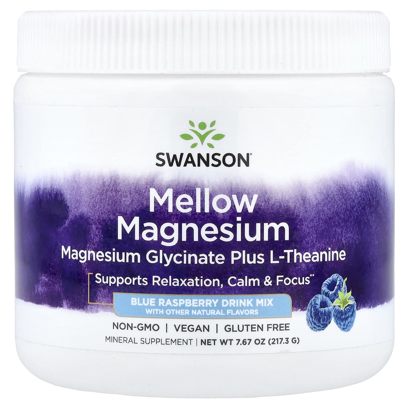 Магниевая смесь Mellow Magnesium Drink Mix, Blue Raspberry, 7.67 oz (217.3 g)