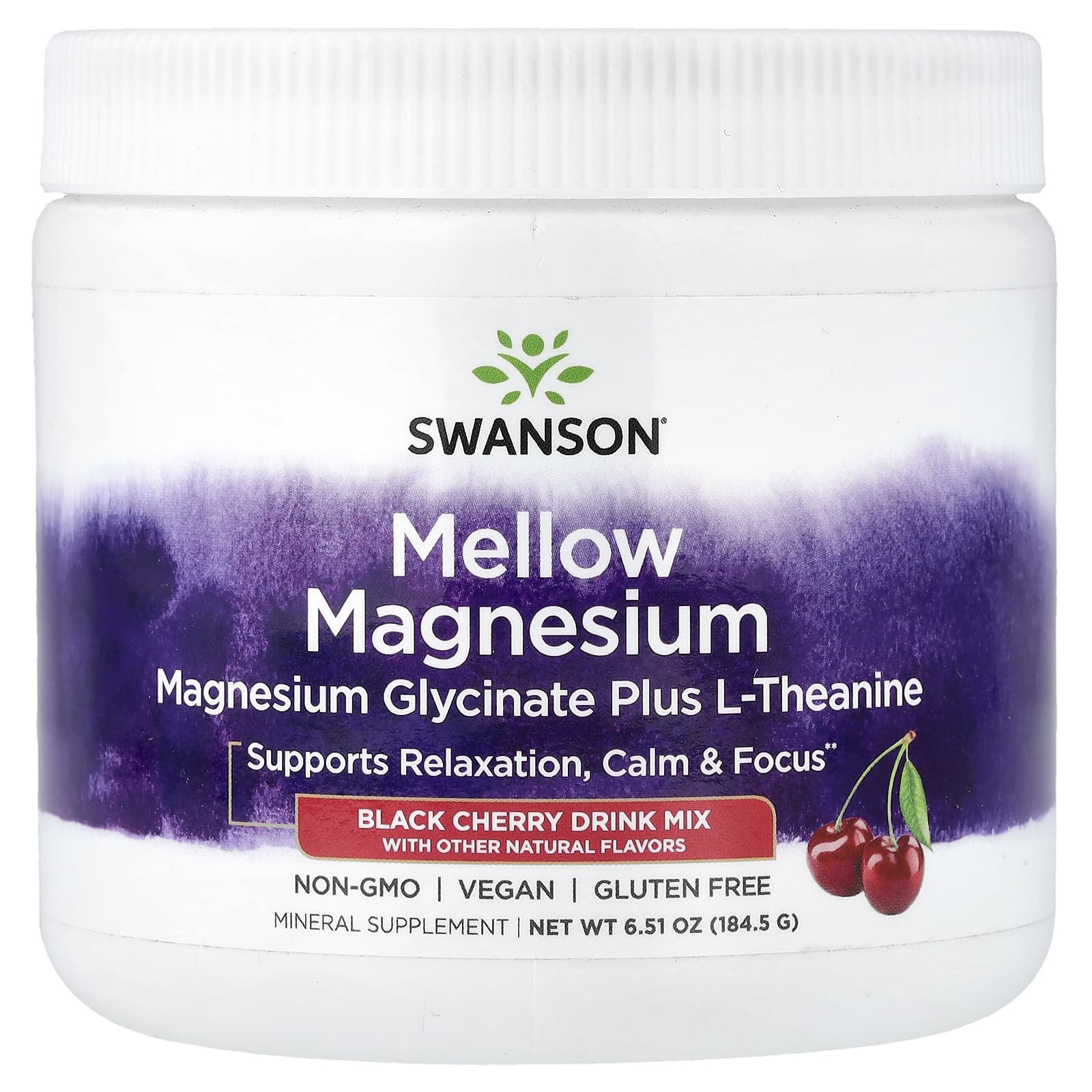 Mellow Magnesium Drink Mix, Black Cherry, 6.51 oz (184.5 g)