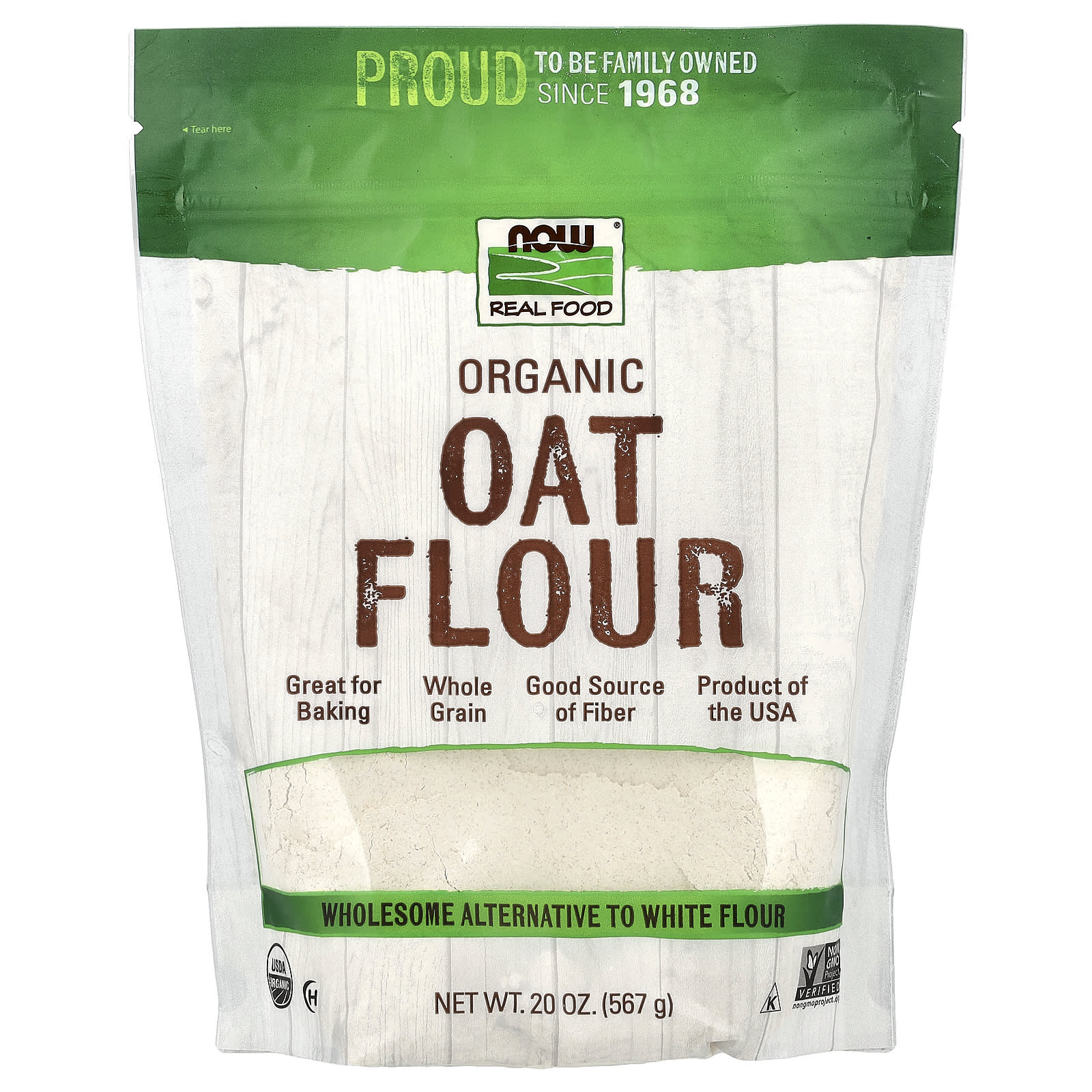 Real Food, Organic Oat Flour, 20 oz (567 g)