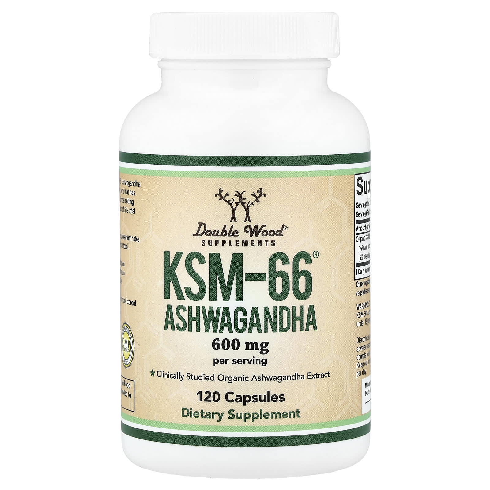 Double Wood Supplements Ashwagandha, 120 капсул