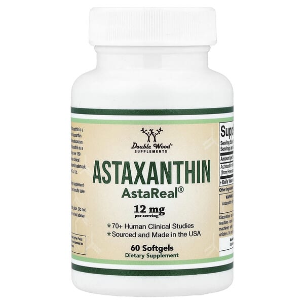 Астаксантин Astaxanthin AstaReal®, 12 mg, 60 Softgels