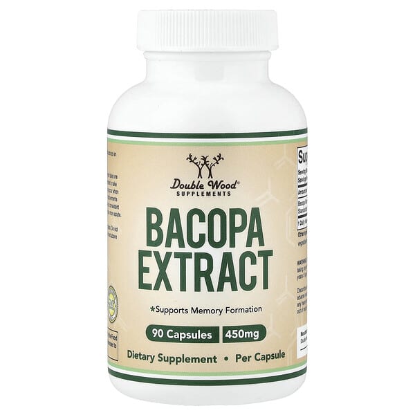 Double Wood Supplements Экстракт бакопы, 450 mg, 90 капсул