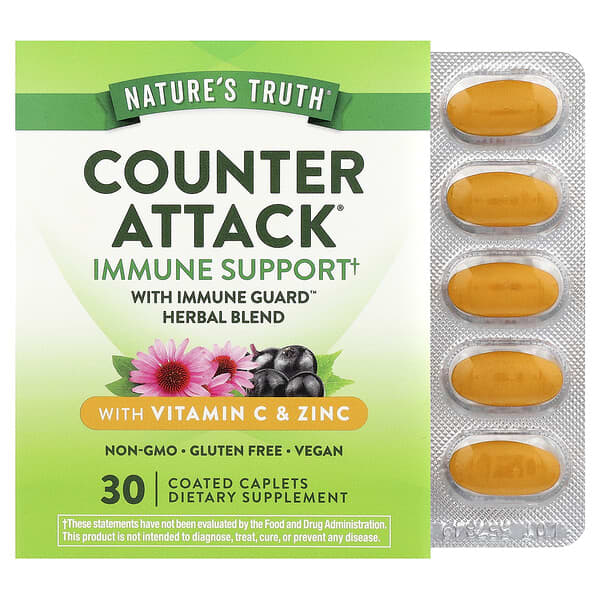 Counter Attack® with Vitamin C & Zinc, 30 Coated Caplets