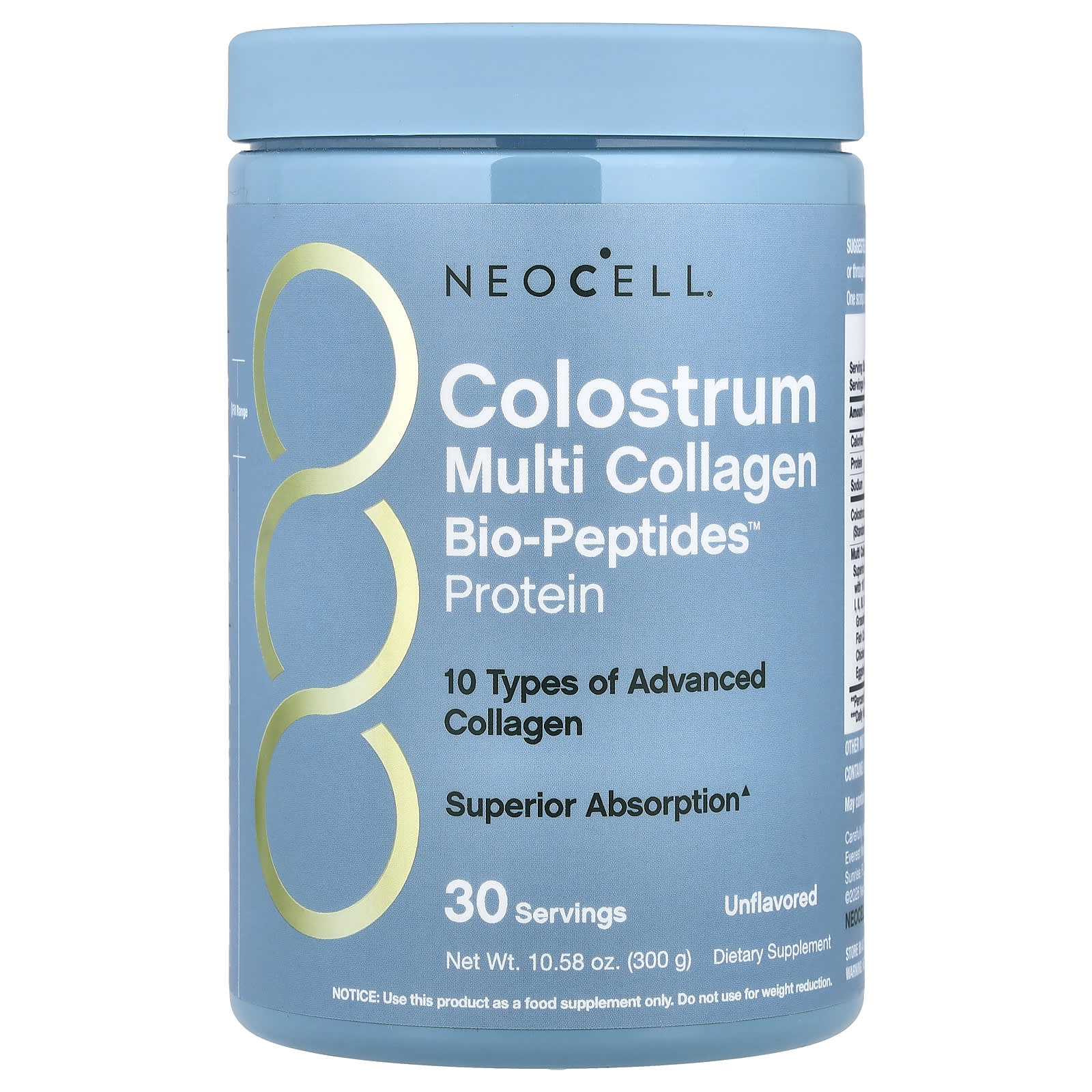 Colostrum Multi Collagen, Bio-Peptides™ Protein, Unflavored, 10.58 oz (300 g)