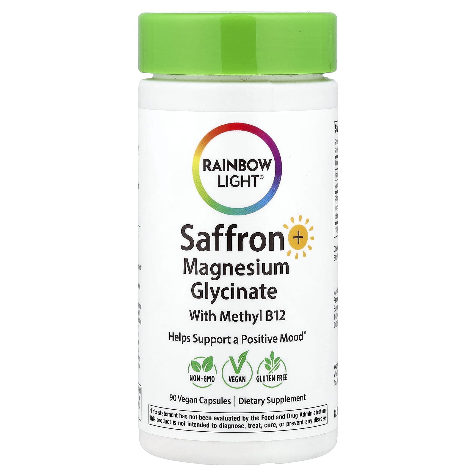 Saffron + Magnesium Glycinate с Methyl B12, 90 веганских капсул