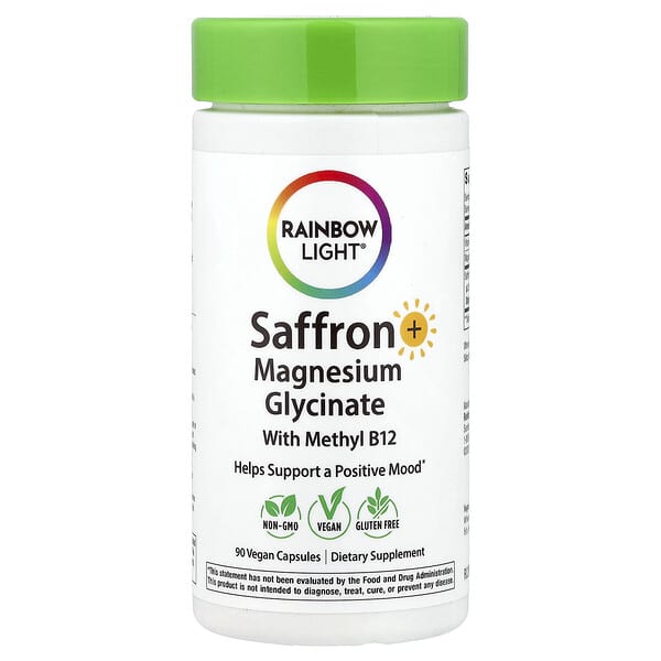 Saffron + Magnesium Glycinate с Methyl B12, 90 веганских капсул