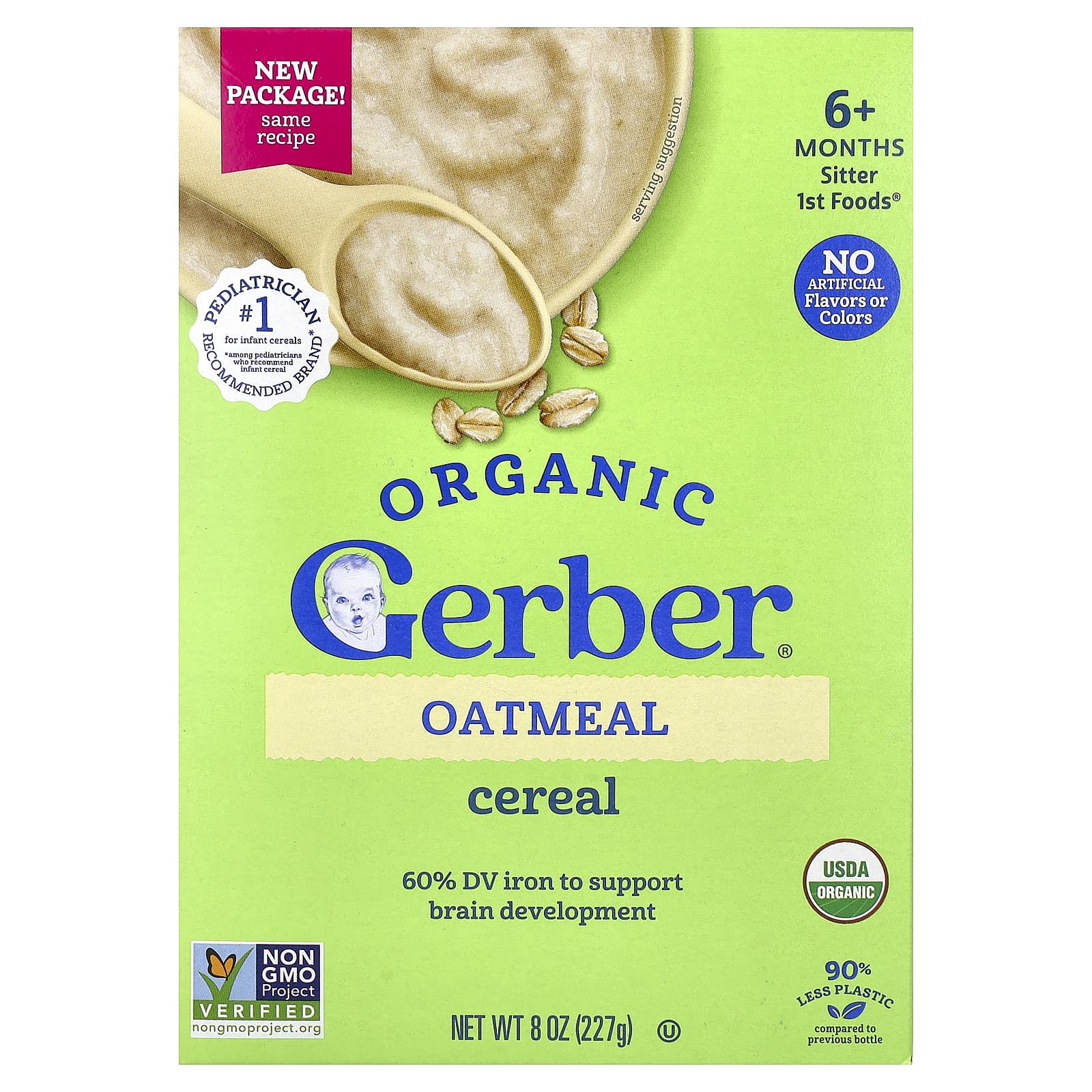 Organic Oatmeal Cereal, 6+ Months, 8 oz (227 g)