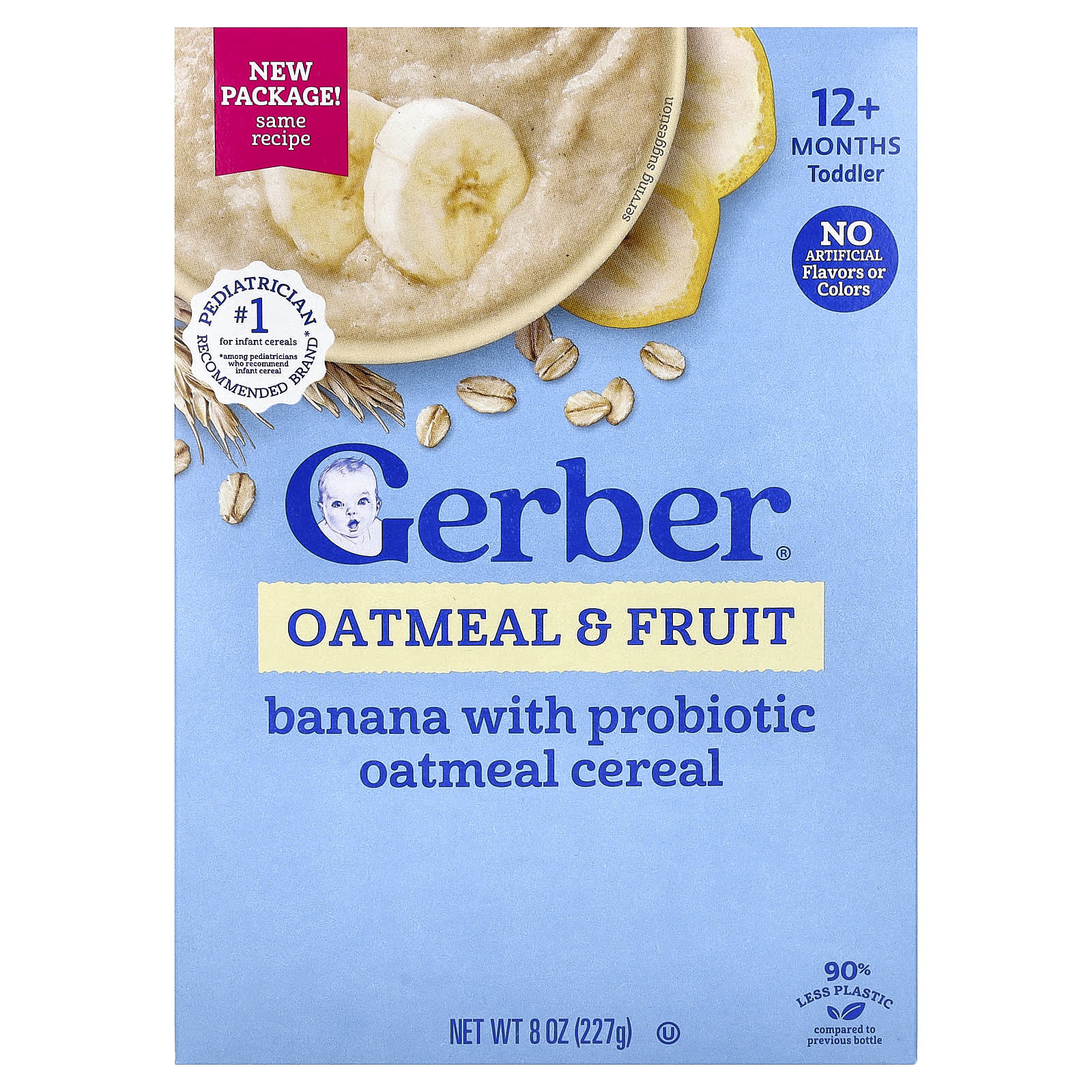 Oatmeal & Fruit Cereal with Probiotic, 12+ Months, Banana , 8 oz (227 g)