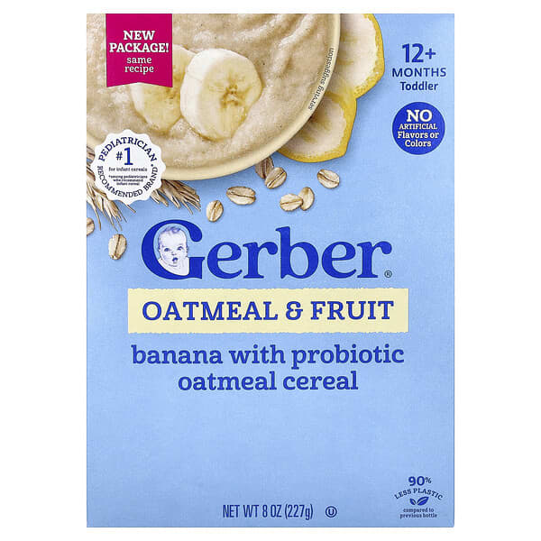 Овсяная и фруктовая каша с пробиотиком, 12+ месяцев, банан, 8 oz (227 g)