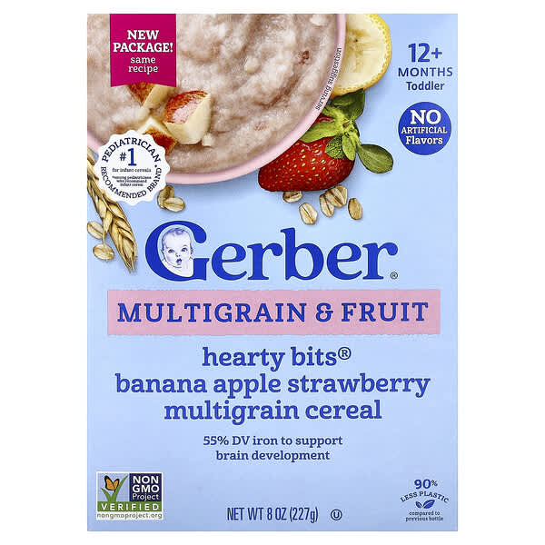 Hearty Bits®, Multigrain &  Fruit Cereal, 12+ Months, Banana, Apple, Strawberry, 8 oz (227 g)