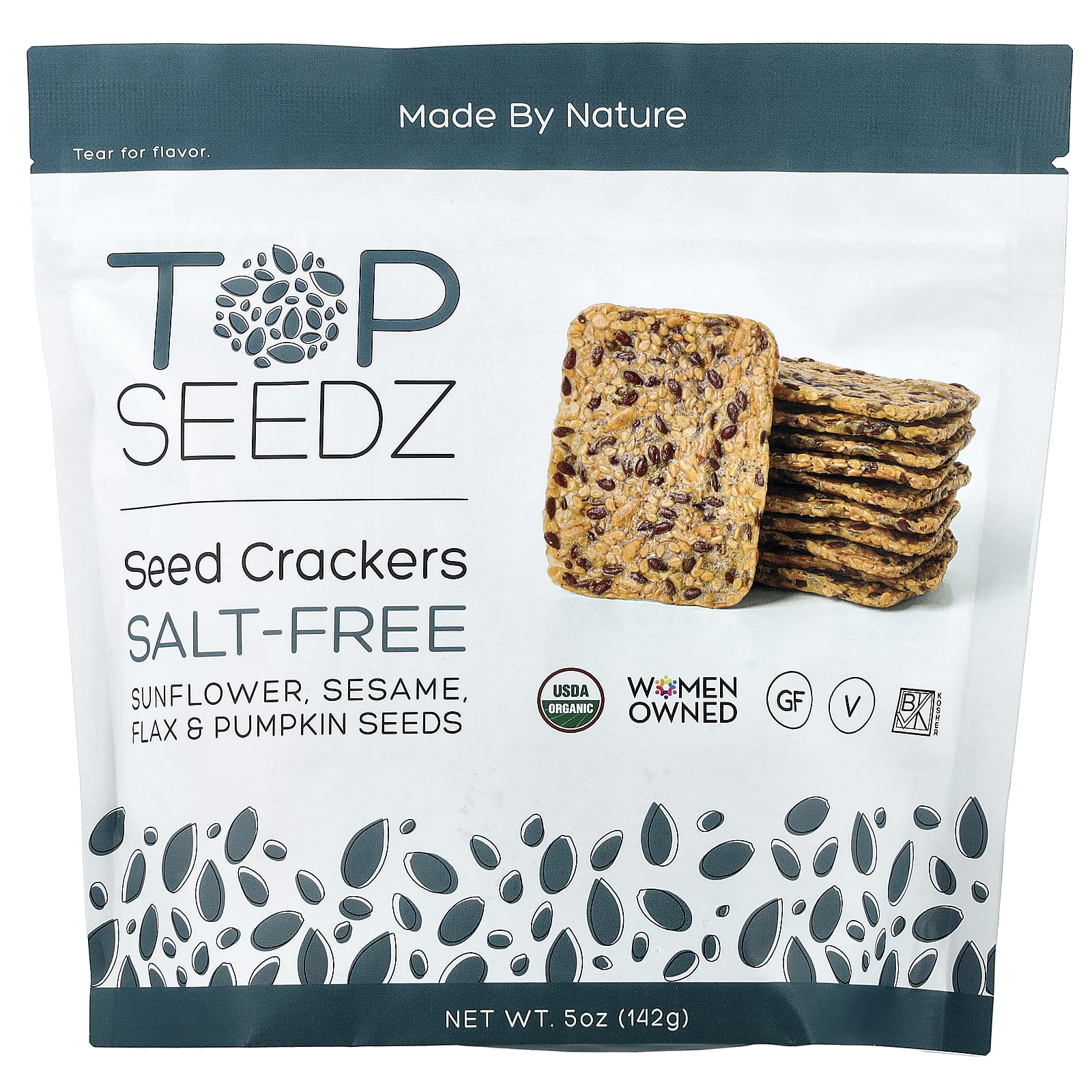 Seed Crackers, Salt Free, 5 oz (142 g)