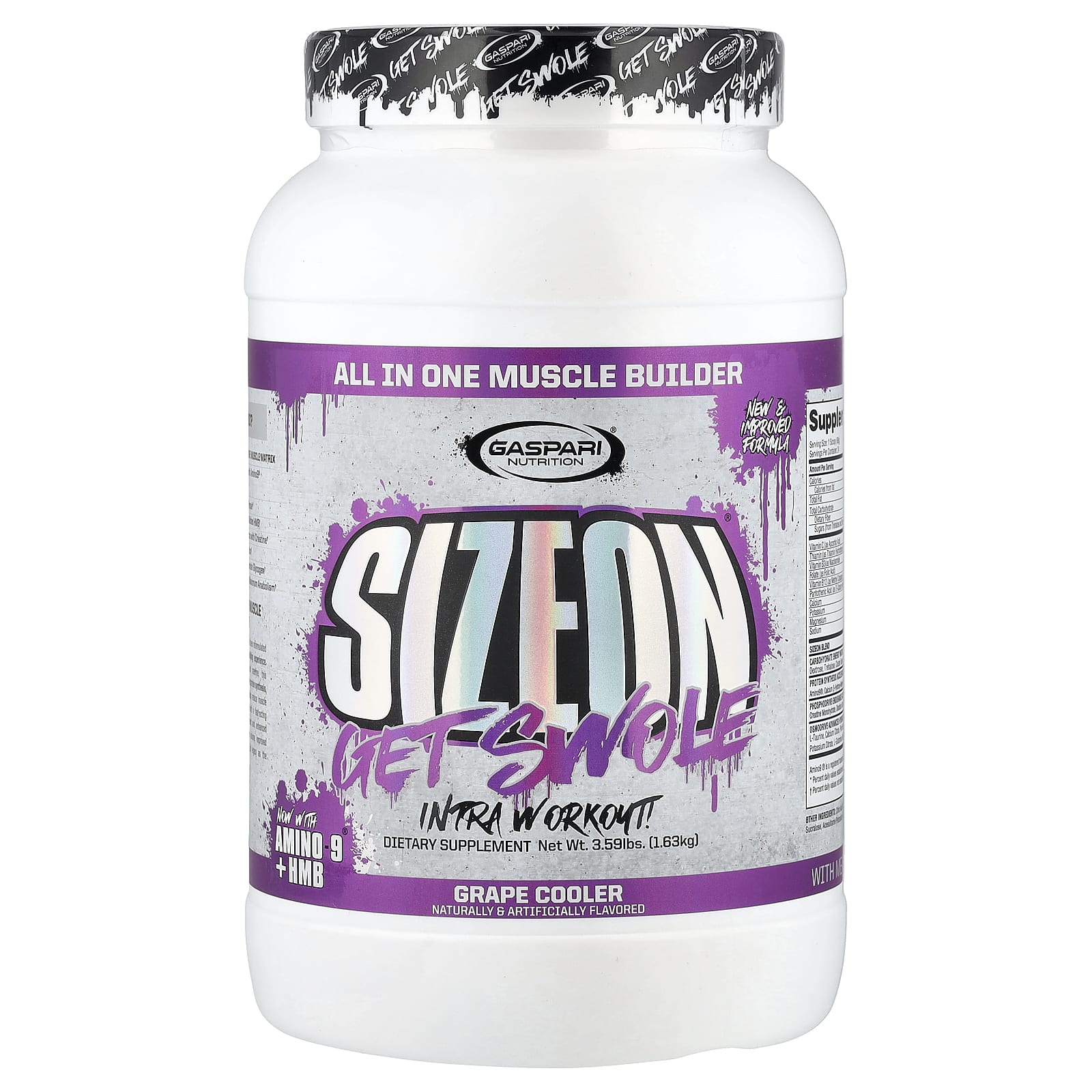 SizeOn®, Get Swole, Intra Workout, Grape Cooler, 3,59 фунта (1,63 кг)