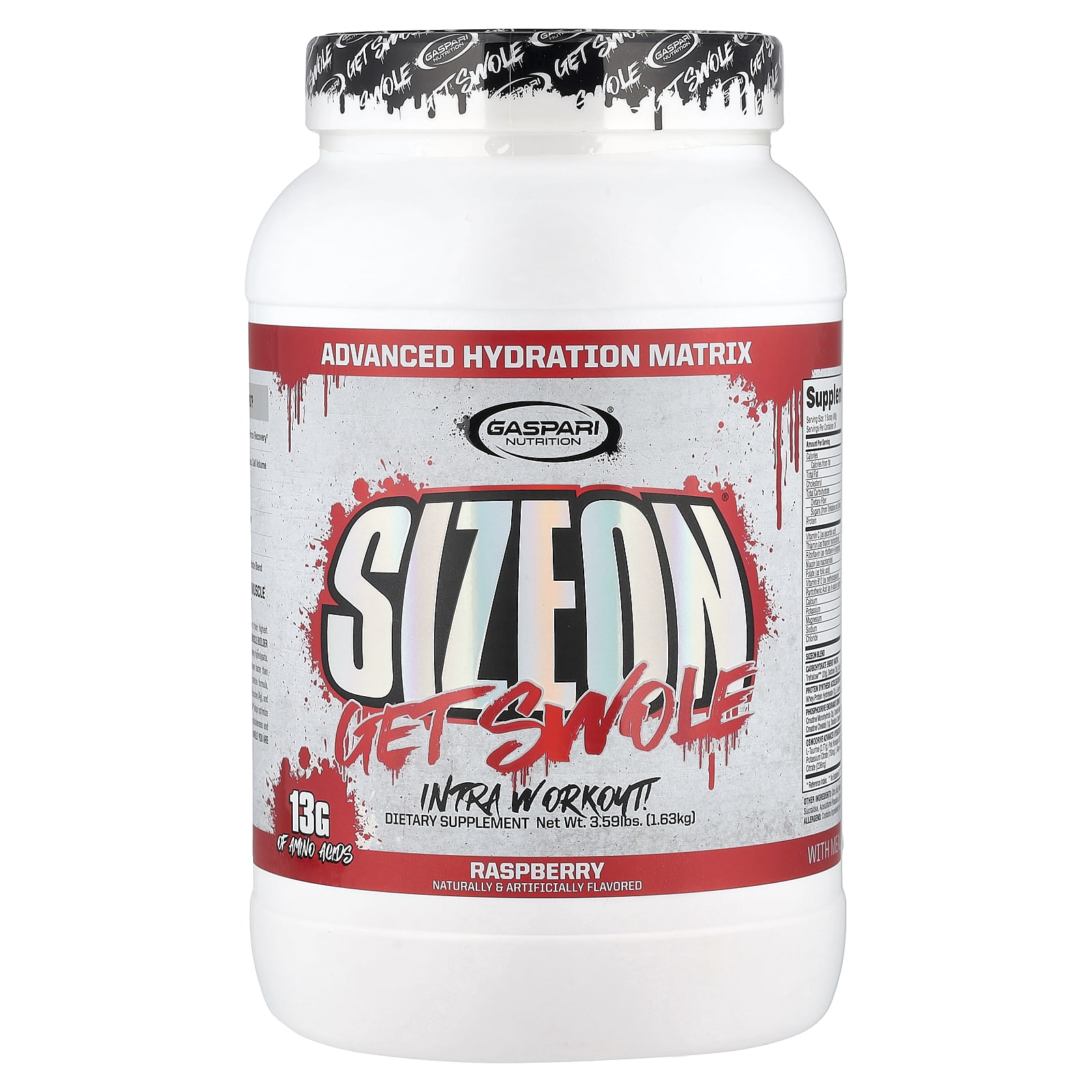 SizeOn®, Get Swole, внутритренировочный комплекс, малина, 3,59 фунта (1,63 кг)
