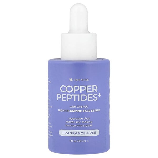 Copper Peptides+, Night Plumping Face Serum, Fragrance Free, 1 fl oz (30 ml)