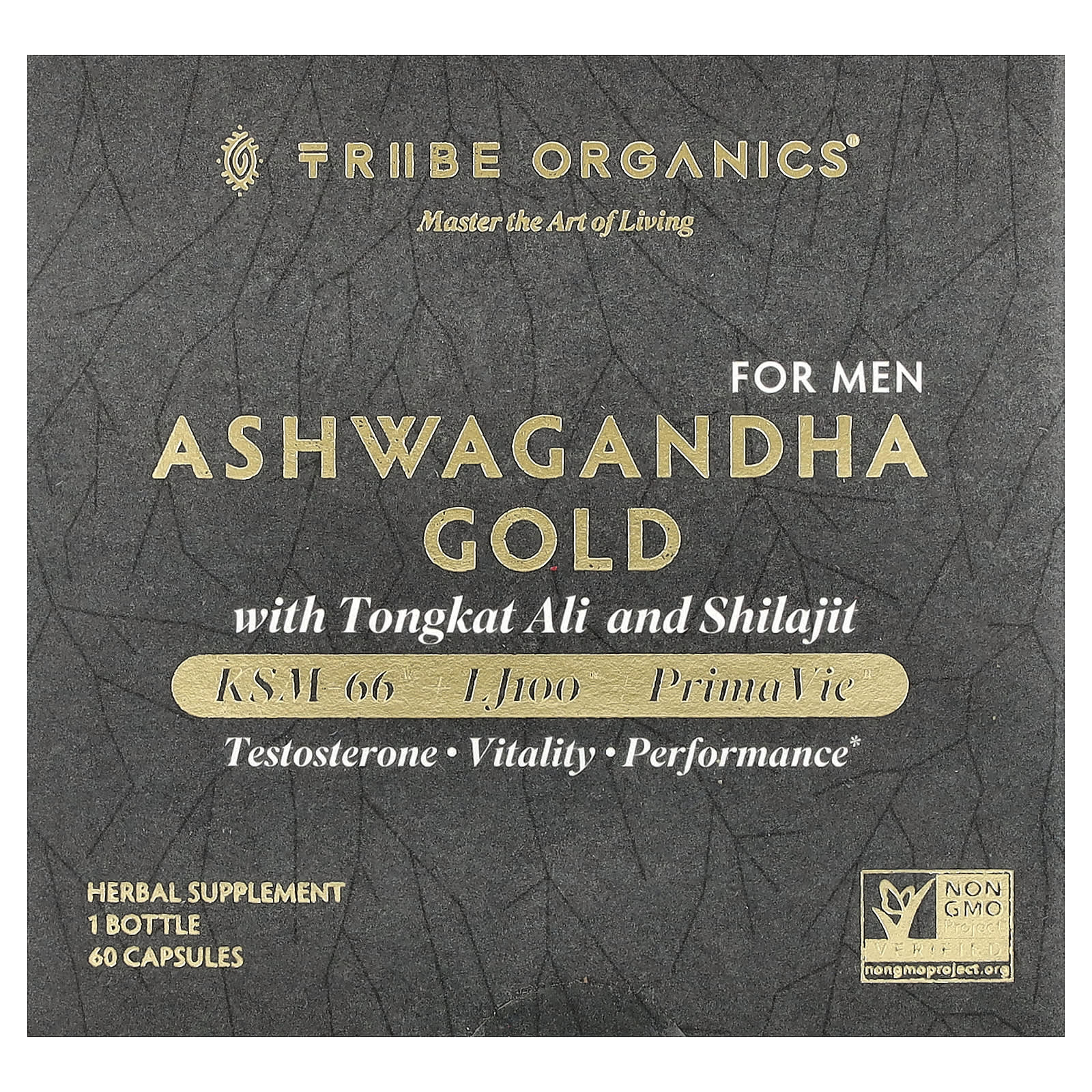 Tribe Organics Ashwagandha Gold, для мужчин, 60 капсул