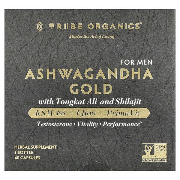 Tribe Organics Ashwagandha Gold, для мужчин, 60 капсул