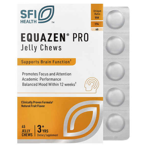 Equazen® Pro, 3+ лет, натуральный фруктовый вкус, 45 желейных конфет