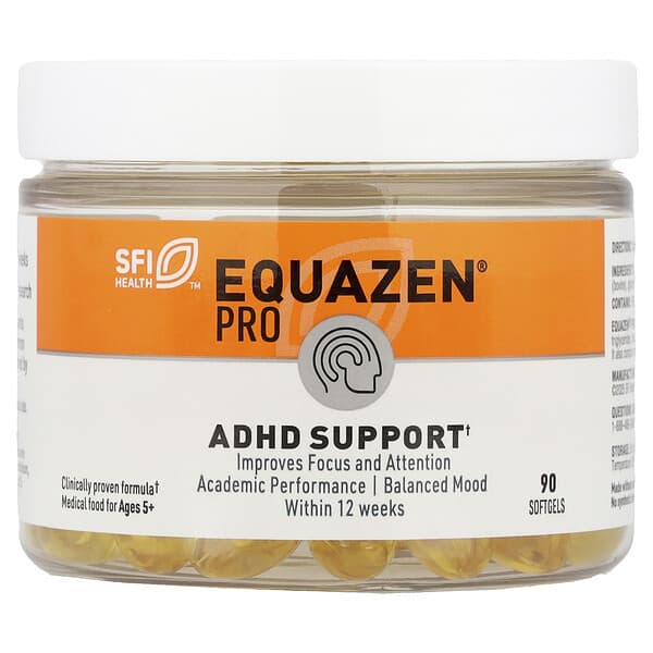 Equazen® Pro, поддержка при СДВГ, 90 мягких капсул