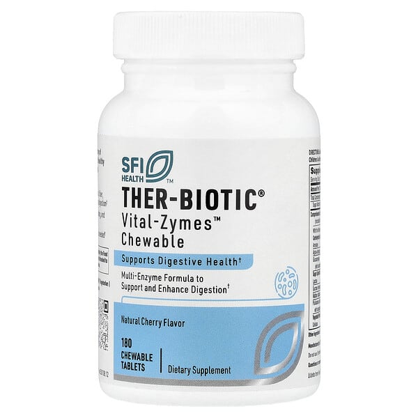 Ther-Biotic® Vital Zymes™, натуральный вишневый вкус, 180 жевательных таблеток