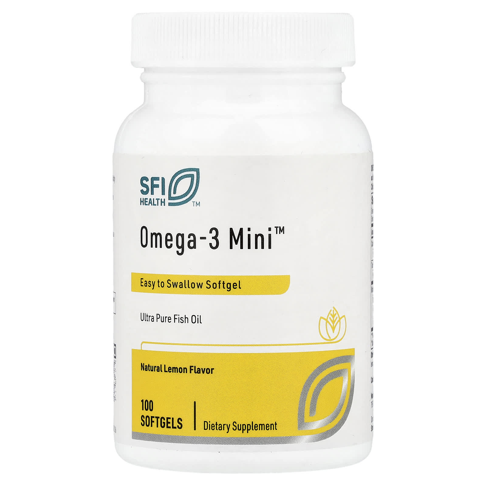 Omega-3 Mini™, Natural Lemon, 100 Softgels (250 mg per Softgel)