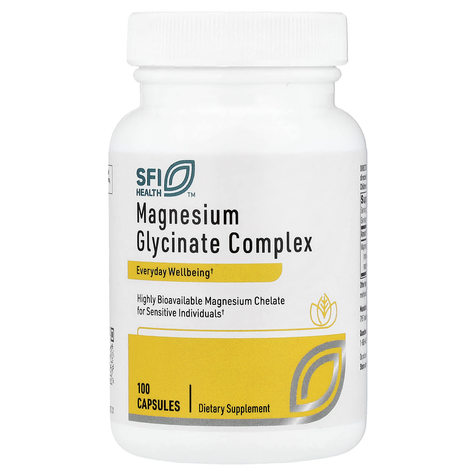 Magnesium Glycinate Complex, 100 Capsules (100 mg per Capsule)