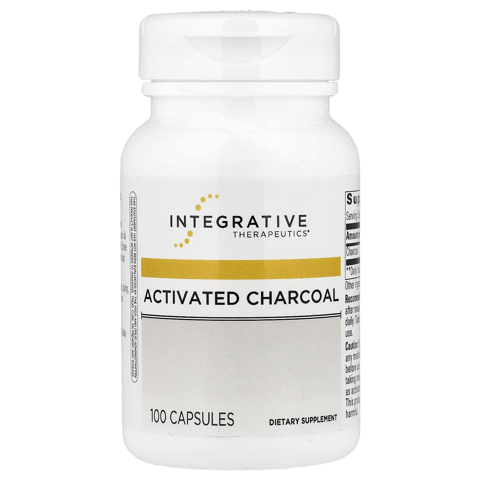 Activated Charcoal, 100 Capsules (280 mg per Capsule)