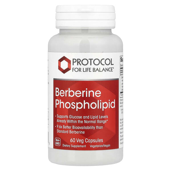 Protocol for Life Balance Berberine Phospholipid, 60 вегетарианских капсул (550 мг в капсуле)