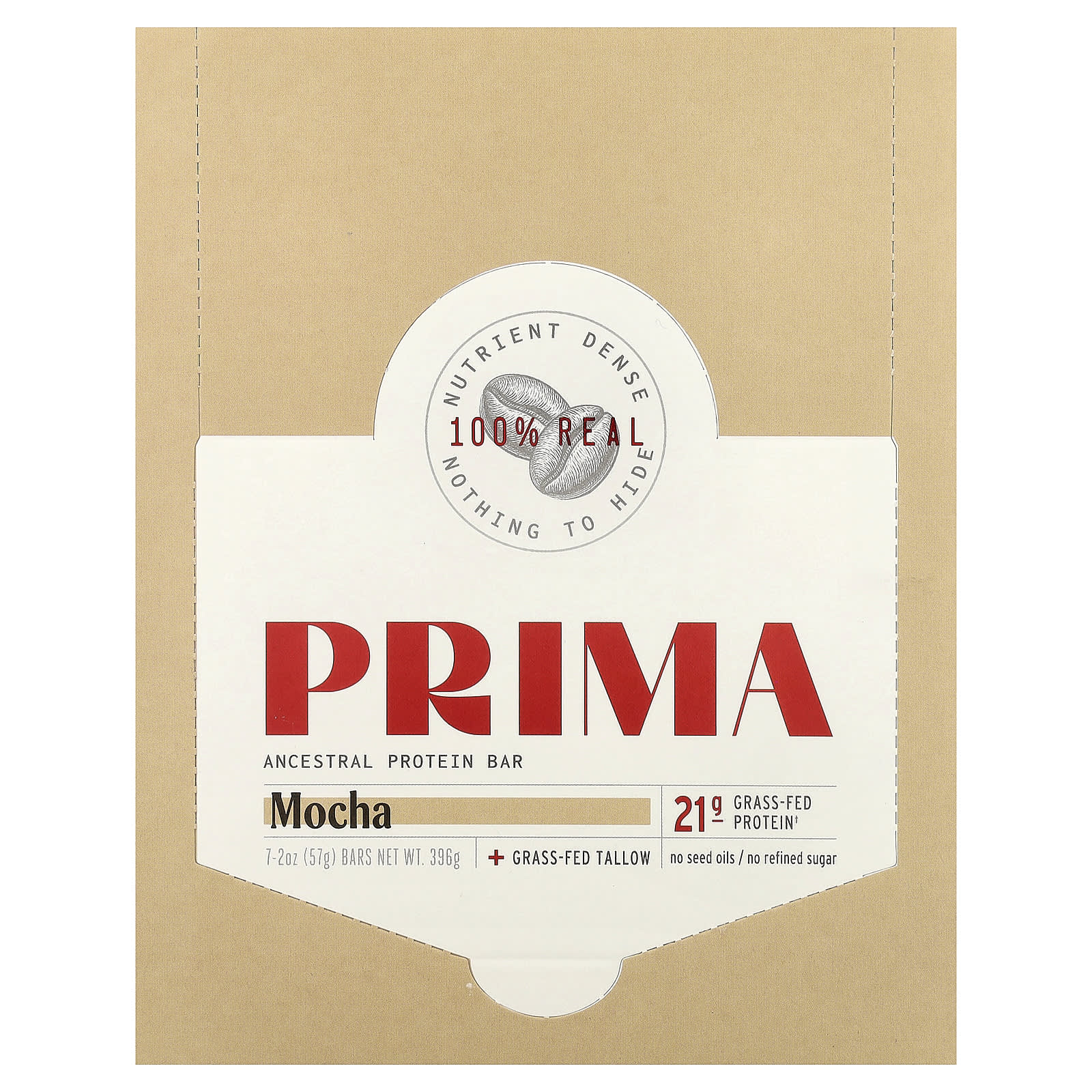 Протеиновый батончик Prima Ancestral, мокко, 7 шт. по 57 г