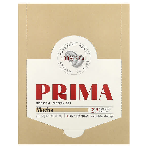 Протеиновый батончик Prima Ancestral, мокко, 7 шт. по 57 г