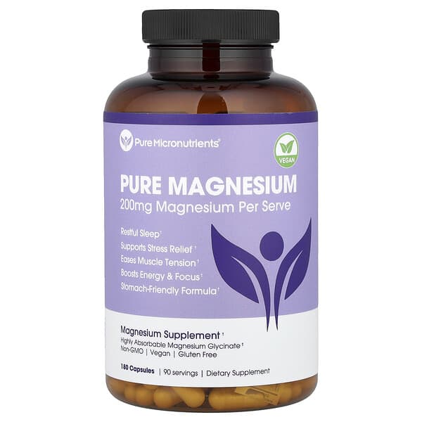 Pure Magnesium, 180 Capsules (100 mg per Capsule)