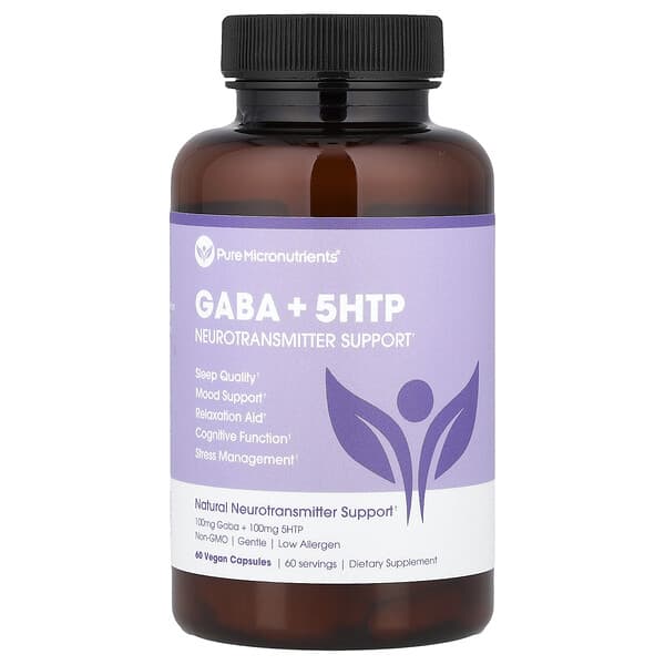 GABA + 5HTP, 60 веганских капсул