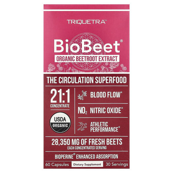 BioBeet®, органический экстракт свеклы, 60 капсул