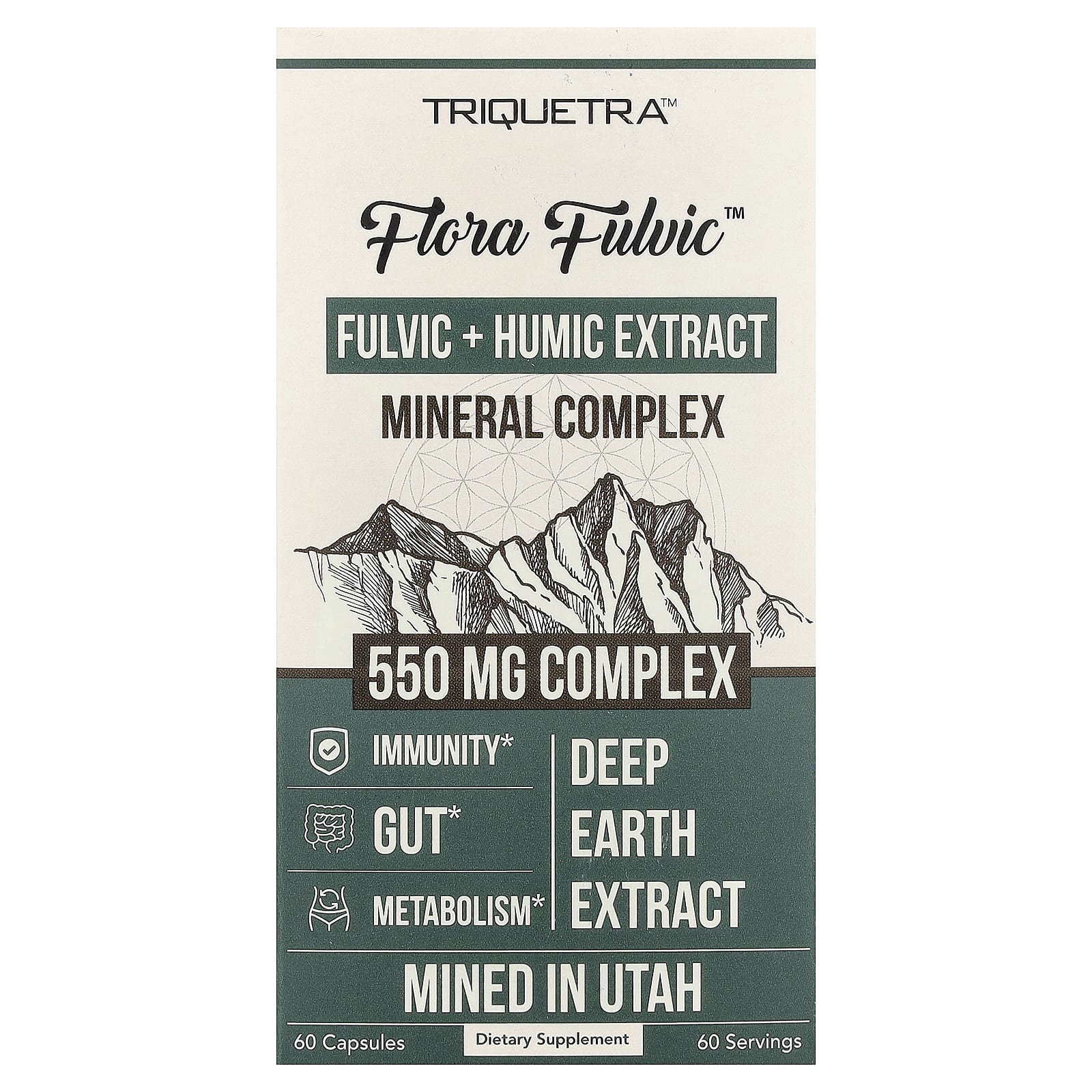 Flora Fulvic™, Fulvic + Humic Extract Mineral Complex, 550 mg, 60 Capsules