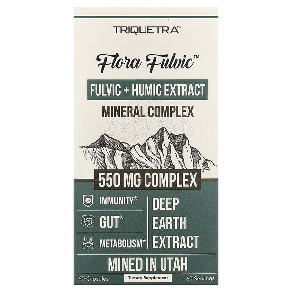 Flora Fulvic™, Fulvic + Humic Extract Mineral Complex, 550 mg, 60 Capsules