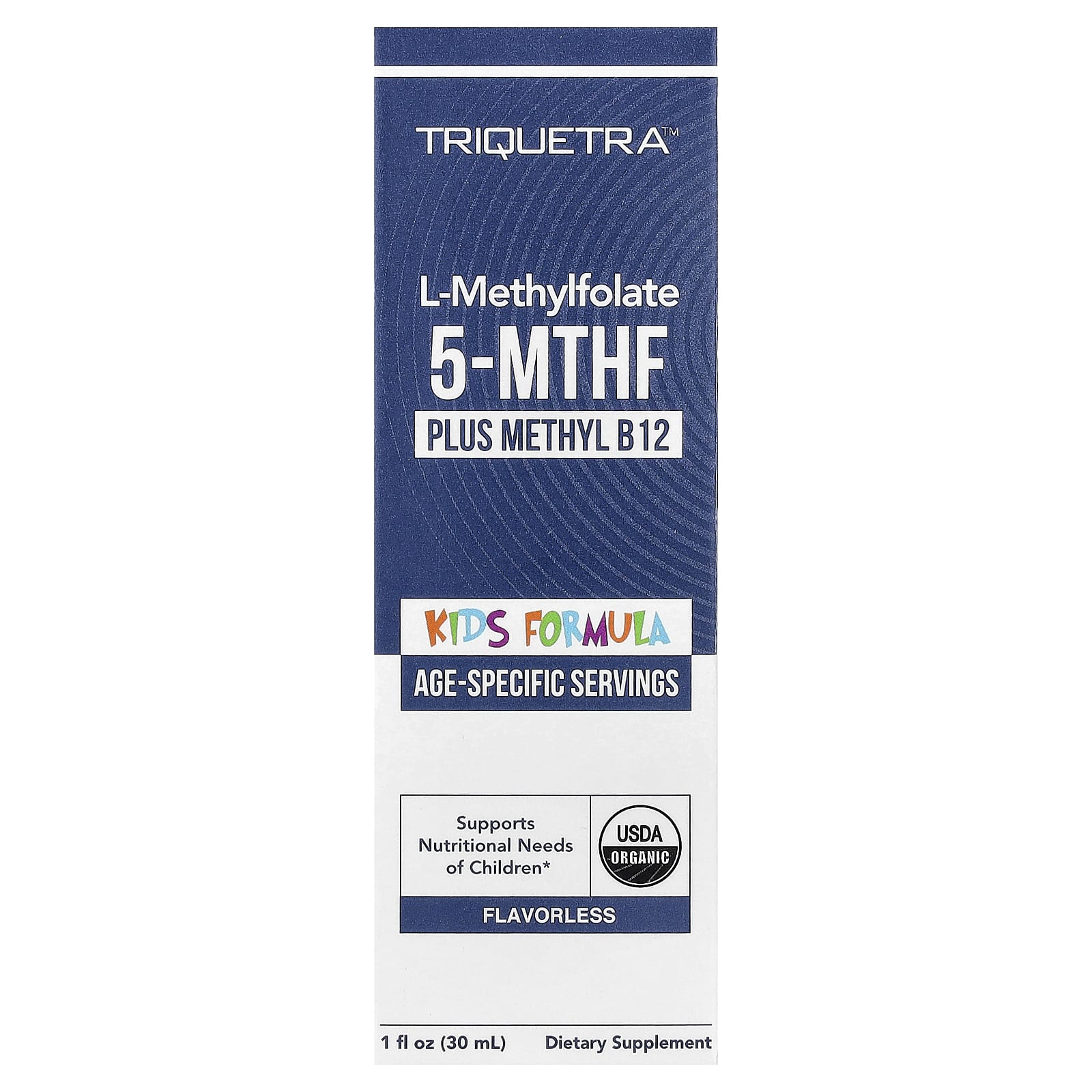 L-метилфолат 5-MTHF плюс метил B12, формула для детей, без вкуса, 1 жидкая унция (30 мл)