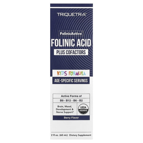 Folinic Active™ Plus кофакторы, формула для детей, ягода, 2 жидких унции (60 мл)