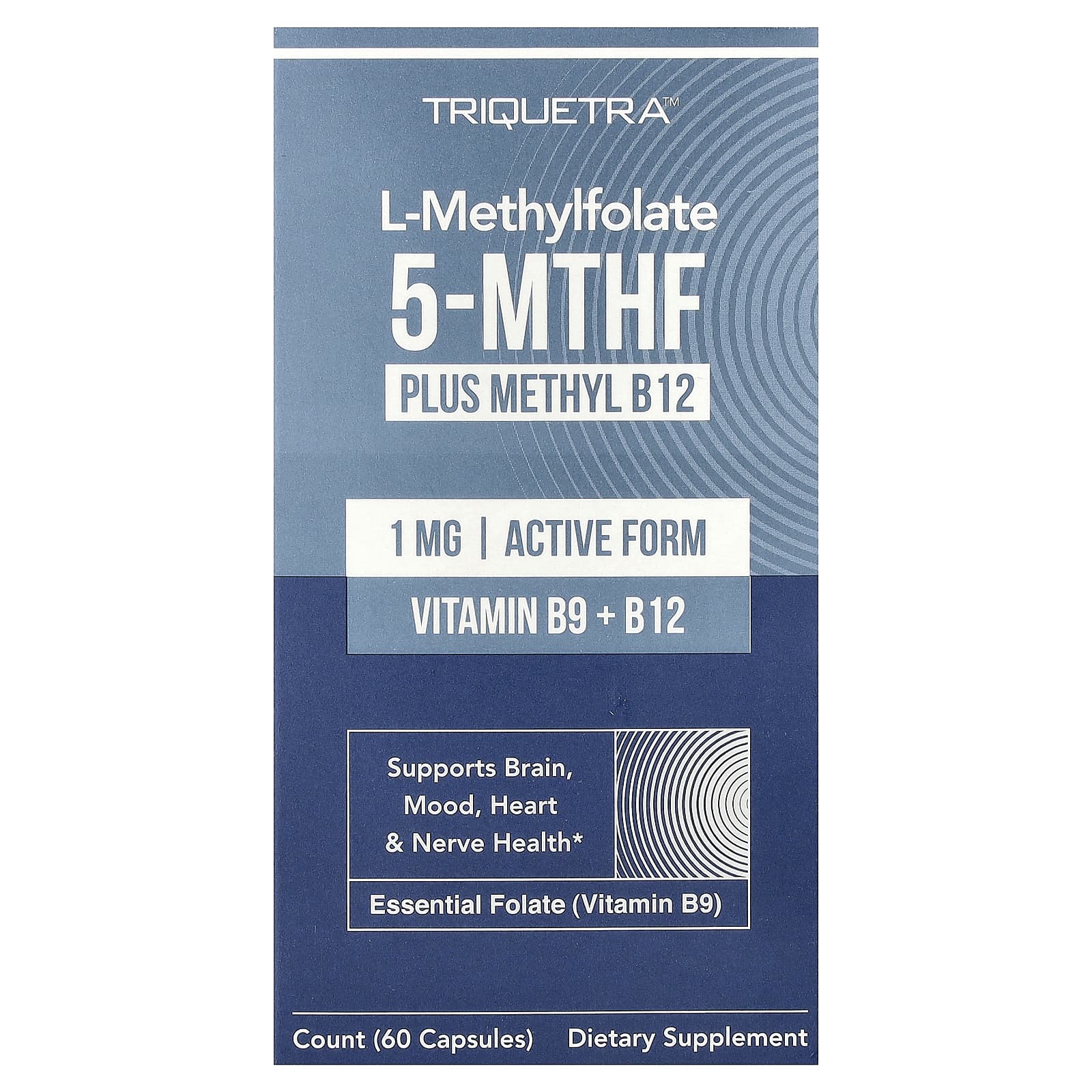 L-Methylfolate 5 MTHF Plus Methyl B-12, 60 капсул