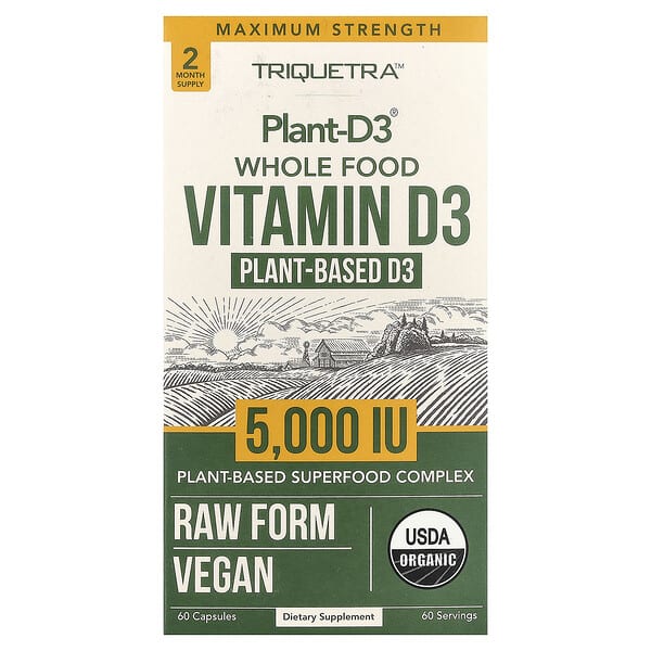Plant-D3® Whole Food Vitamin D3, 60 Capsules