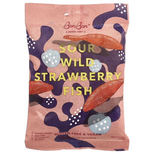 Sour Wild Strawberry Fish, 5.2 oz (150 g)