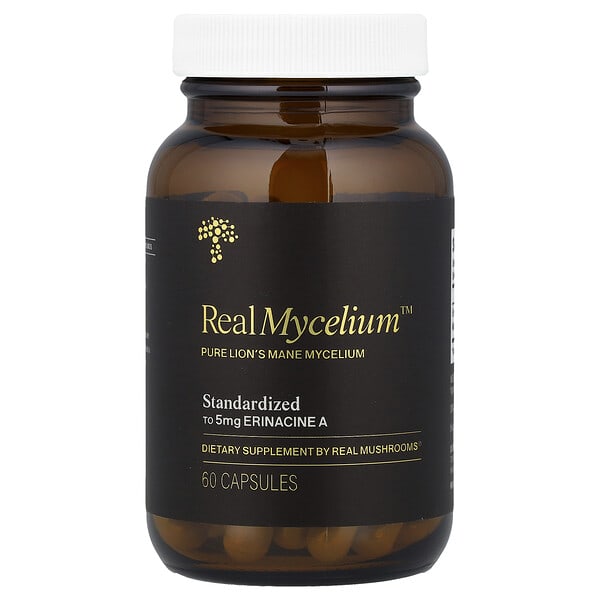 Real Mycelium™, 60 капсул (2,5 мг на капсулу)
