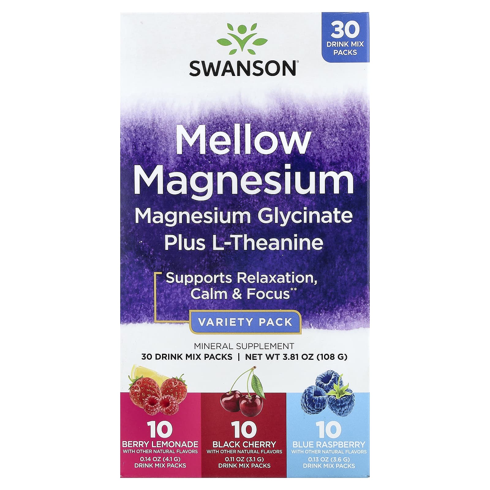 Mellow Magnesium, смесь для напитков, ассорти, 30 стик-пакетов