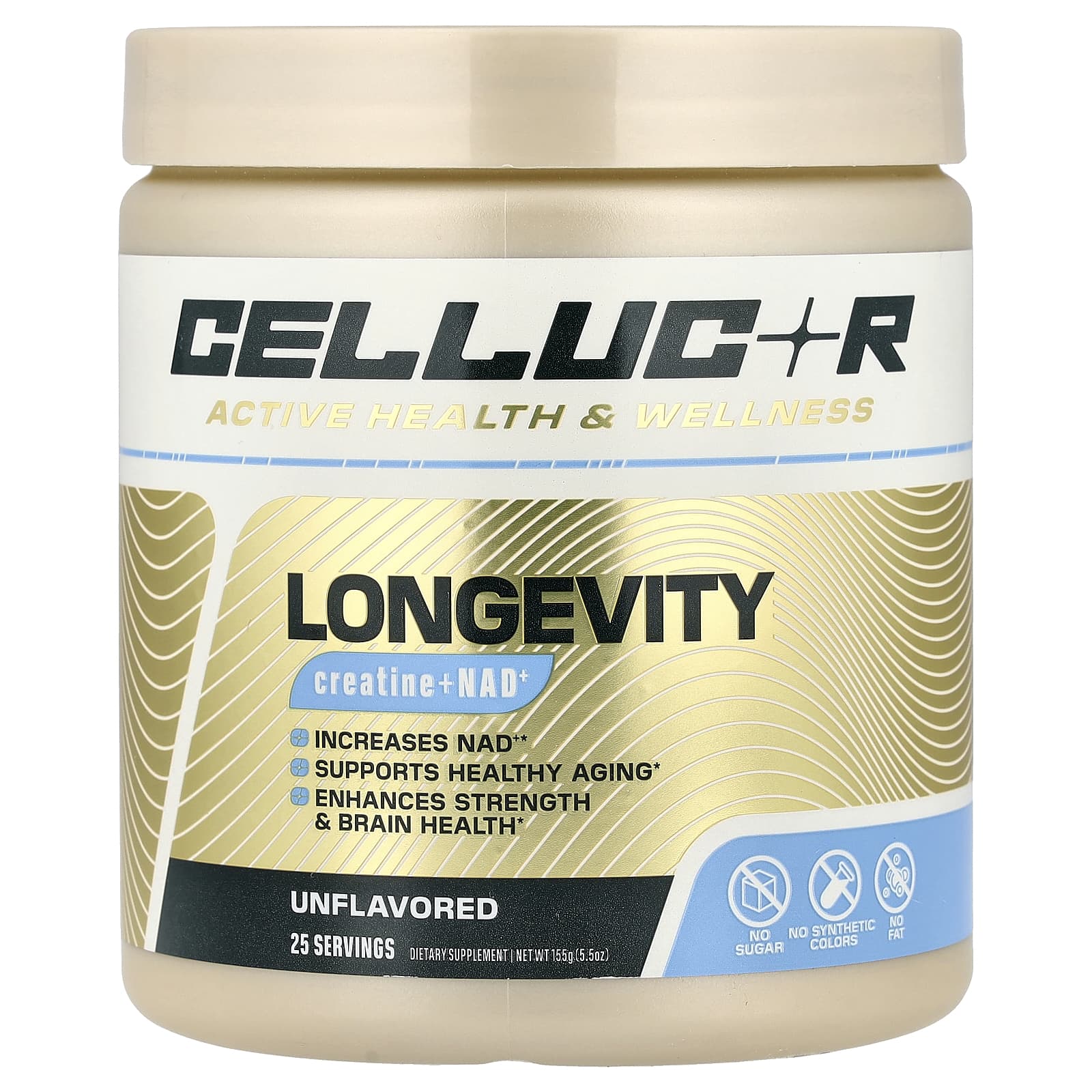 Longevity, Creatine + NAD+, Unflavored, 5.5 oz (155 g)